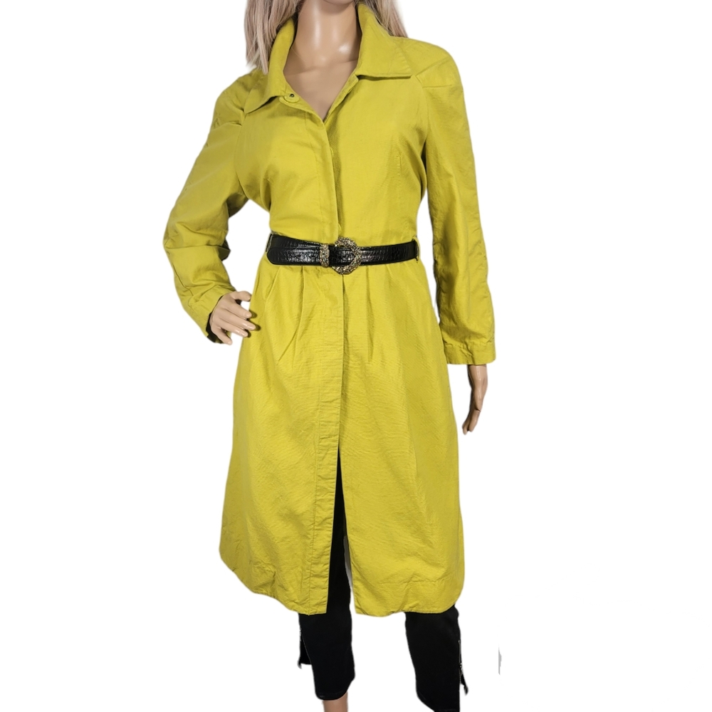 VICTOR ALFARO Charteuse Linen/Cotton Blend Coat Sz 10